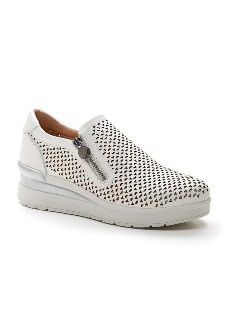 SLIP ON CON ZIP LATERALE CREAM 25 STONEFLY DONNA