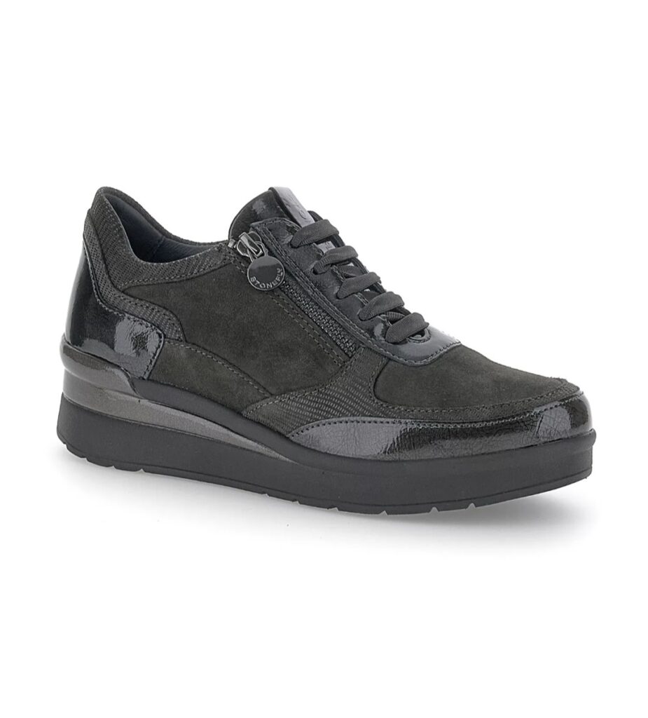 SNEAKERS ALLACCIATA CON ZIP LATERALE CREAM STONEFLY DONNA
