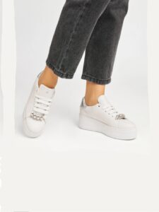 SNEAKER ALLACCIATA CON GIOIELLO PLATFORM FRAU DONNA