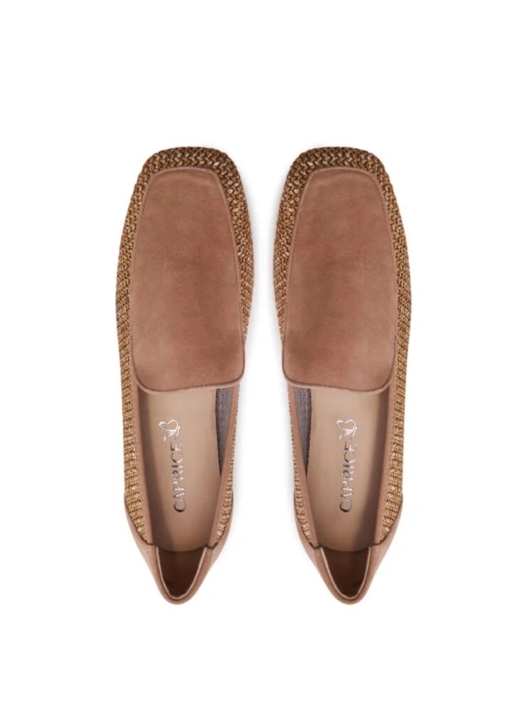 MOCASSINO IN RAFFIA CON PATTINA CAPRICE DONNA