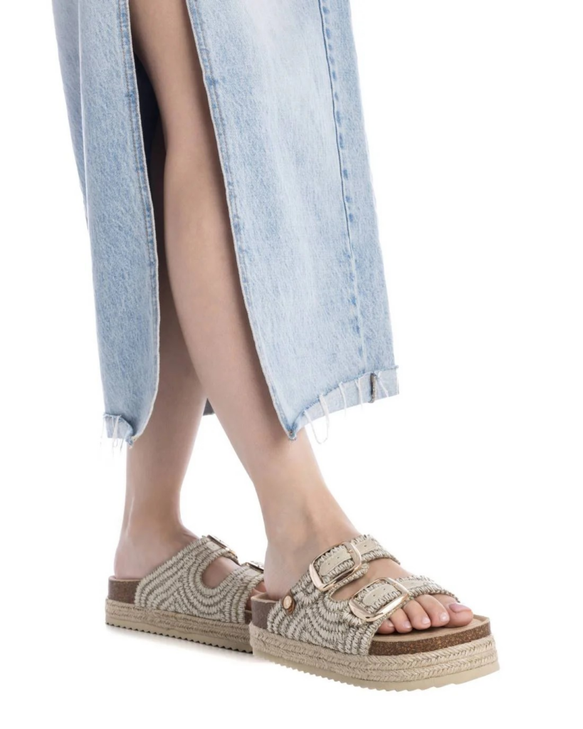 SCALZATO A 2 FASCE IN RAFFIA CON PLATFORM REFRESH DONNA