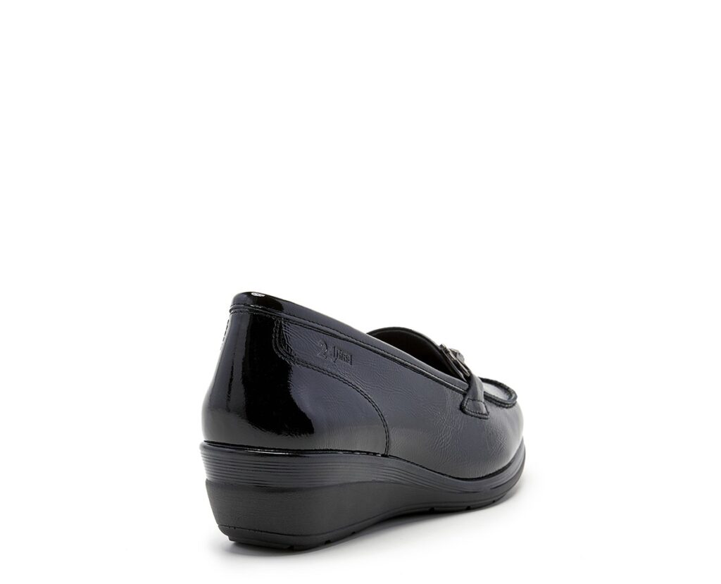 MOCASSINO CON ZEPPA IN VERNICE DECORATA CON FIBBIA 24HRS DONNA
