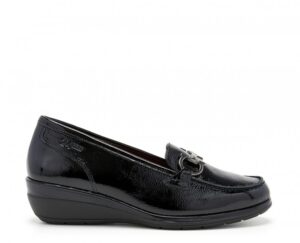 MOCASSINO CON ZEPPA IN VERNICE DECORATA CON FIBBIA 24HRS DONNA