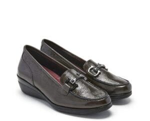 MOCASSINO CON ZEPPA IN VERNICE DECORATA CON FIBBIA 24HRS DONNA