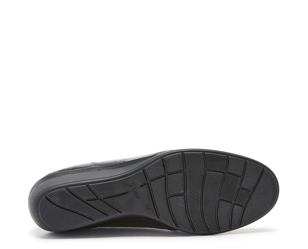 MOCASSINO CON ZEPPA IN VERNICE DECORATA CON FIBBIA 24HRS DONNA