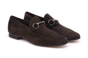 MOCASSINO IN CAMOSCIO CON MORSETTO SOLDINI ANTICA CUOIERIA UOMO