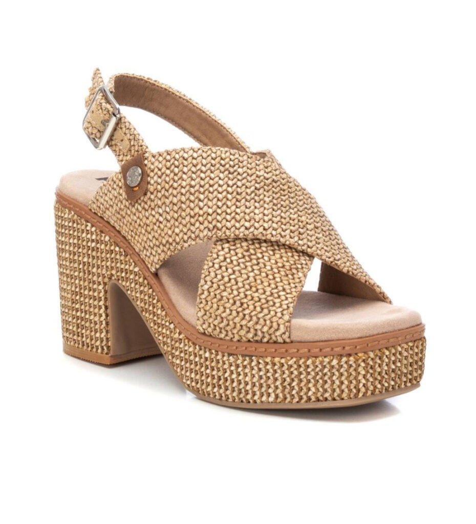 SANDALO A FASCE INCROCIATE CON TACCO E PLATEAU REFRESH DONNA