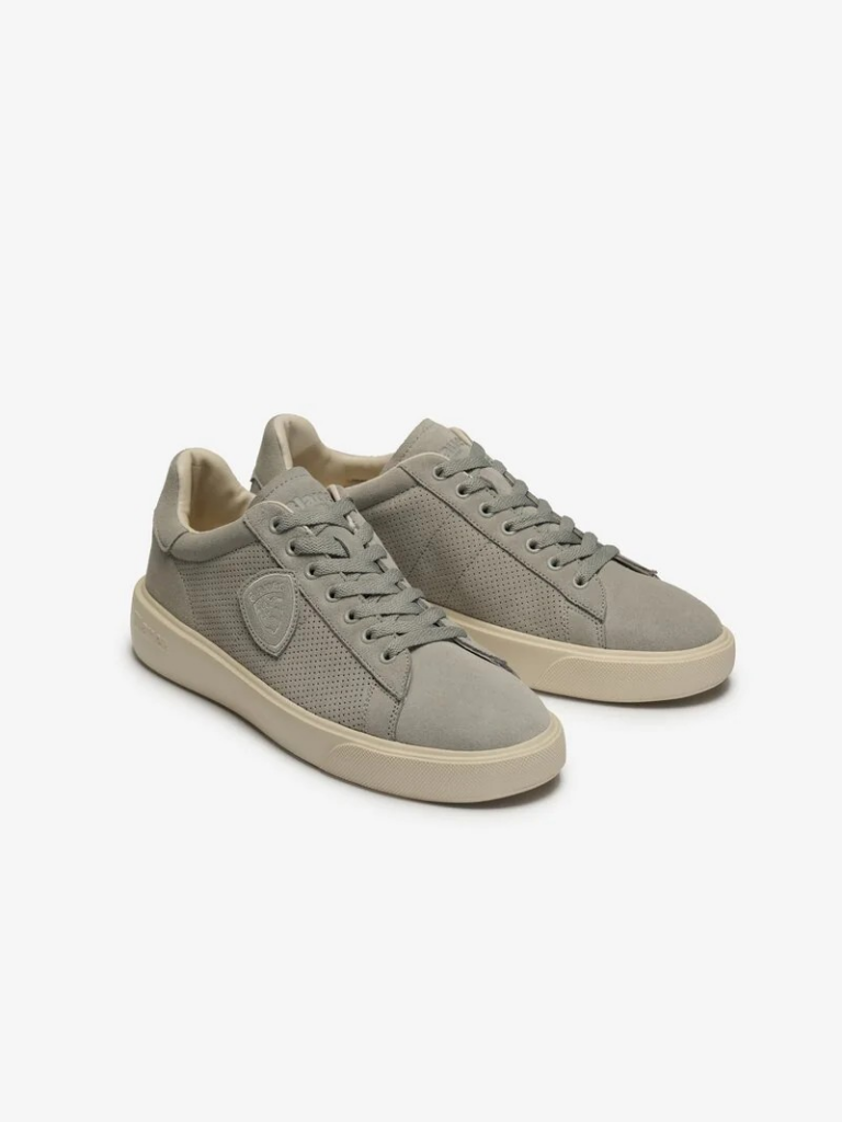 SNEAKER STRINGATA IN CAMOSCIO BUCK12 BLAUER UOMO